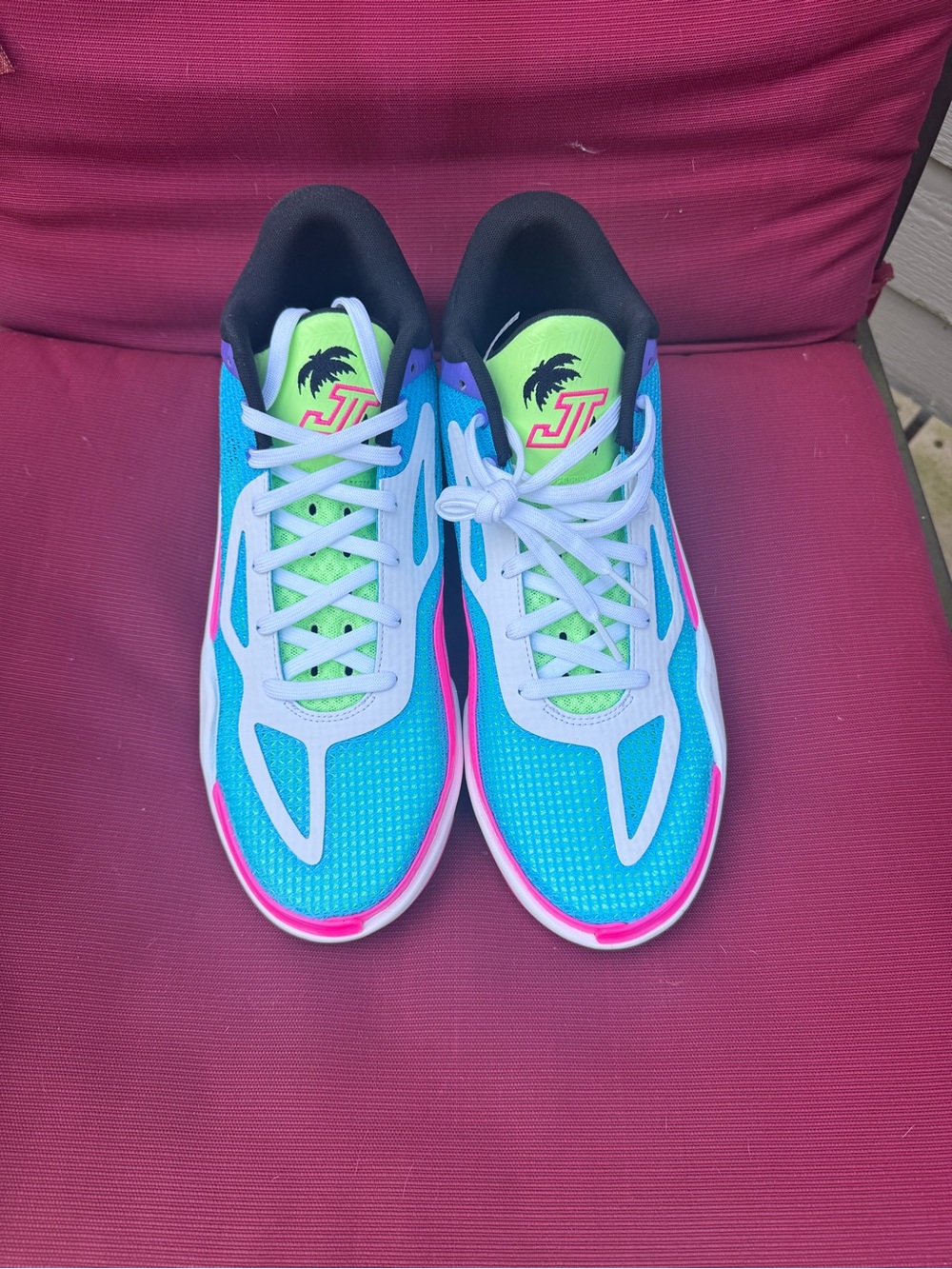 Jordan Men's Athletic Sneakers in Teal, Neon Green & Pink